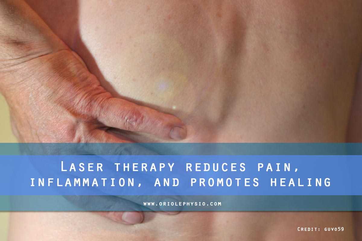 Laser therapy reduces pain, inflammation, and promotes healing